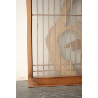 小型 鶴亀松 小窓 書院 2枚1組　R0595 