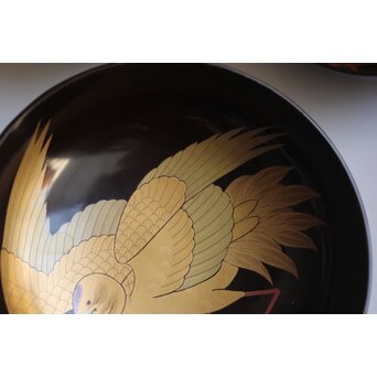 梶川 蒔絵 鶴椀 ５客　Q424 